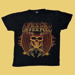 Avenged Sevenfold Short Sleeve Skull Shirt Black Medium
